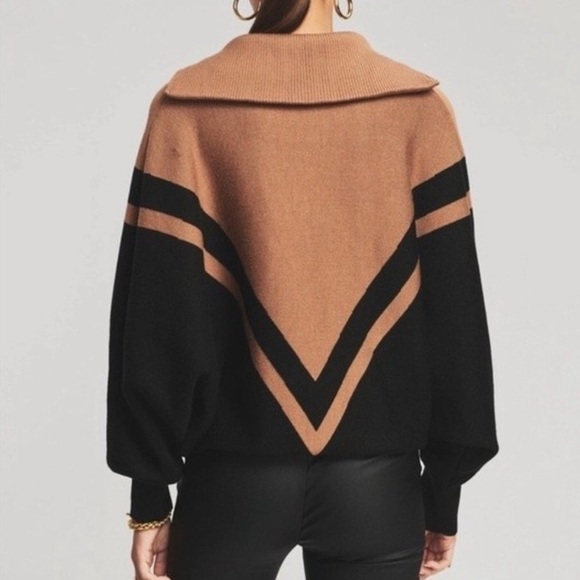 NWT SER.O.YA Abi Oversized Pullover Sweater Brown Black Sz XXS - Picture 4 of 12